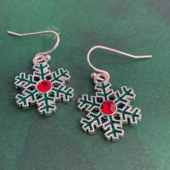 Christmas Snowflake Earrings - Picture 6 of 10